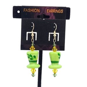 Handmade Earrings with Glass Beads and Swarvarski crystals - Brand New